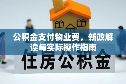 兴庆公积金支付物业费，新政解读与实际操作指南